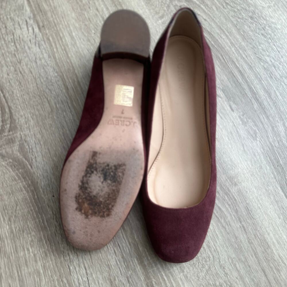 J.Crew Evelyn Cross Embossed Block Heel Suede Pumps - Picture 4 of 4